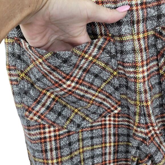 Free People Plaid Shape Up Trouser Pants UK 14 US 10 High Rise Wide Leg Academia - Picture 10 of 13